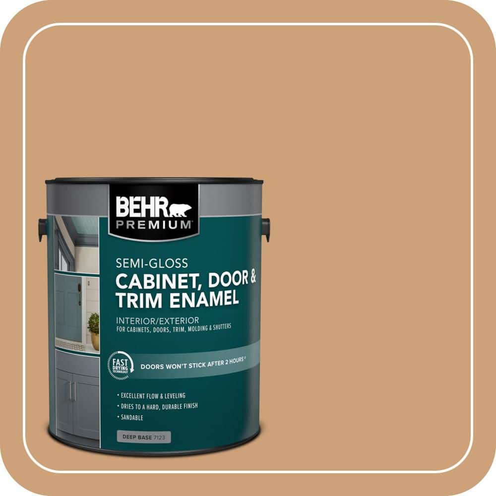 BEHR PREMIUM 1 gal. #PPU4-16 Kenya Semi-Gloss Enamel Interior/Exterior Cabinet, Door & Trim Paint