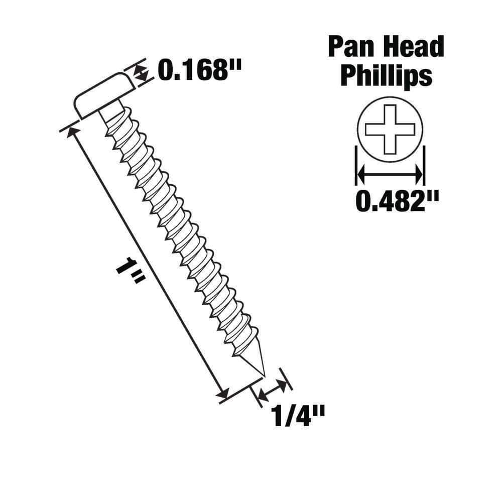 Everbilt #14 x 1 in. Zinc Plated Phillips Pan Head Sheet Metal Screw (6-Pack) (4)