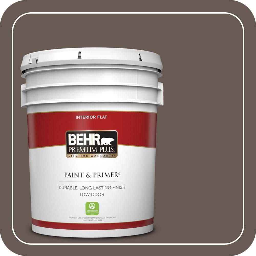 BEHR PREMIUM PLUS 5 gal. #N200-7 Underground Flat Low Odor Interior Paint & Primer