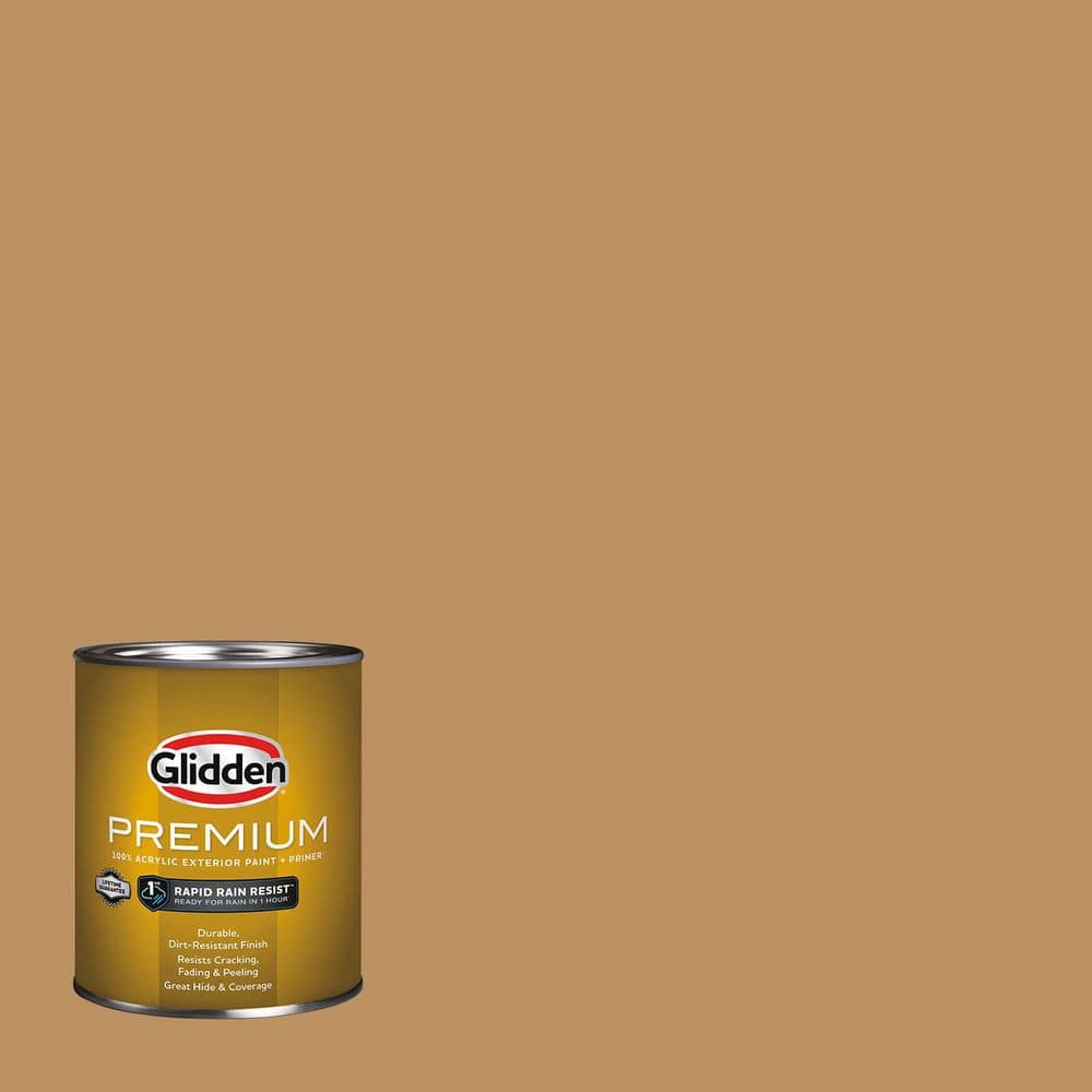 Glidden Premium 1 qt. PPG1089-6 Honey Haven Flat Exterior Latex Paint