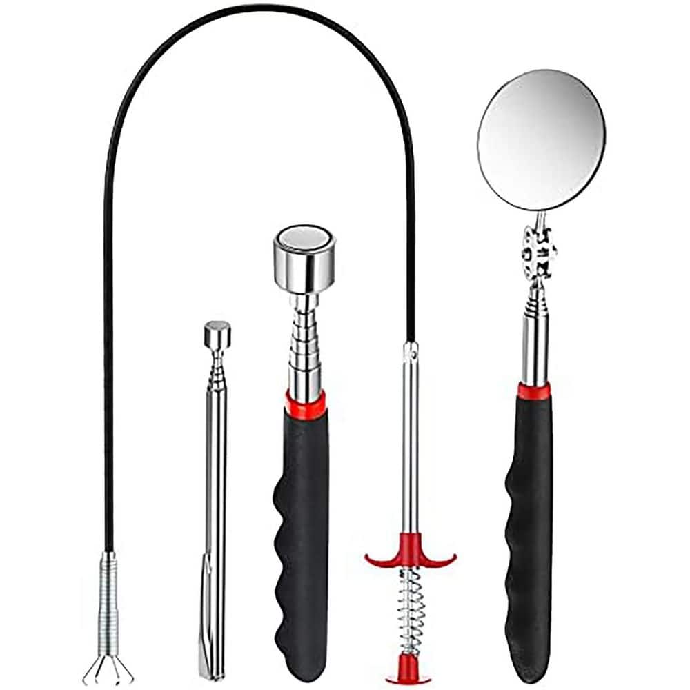 Misopily 36 in. Telescoping Magnetic Pick Up Tool Set Flexible Claw Grabber Inspection Mirror 4-Piece Kit (1)