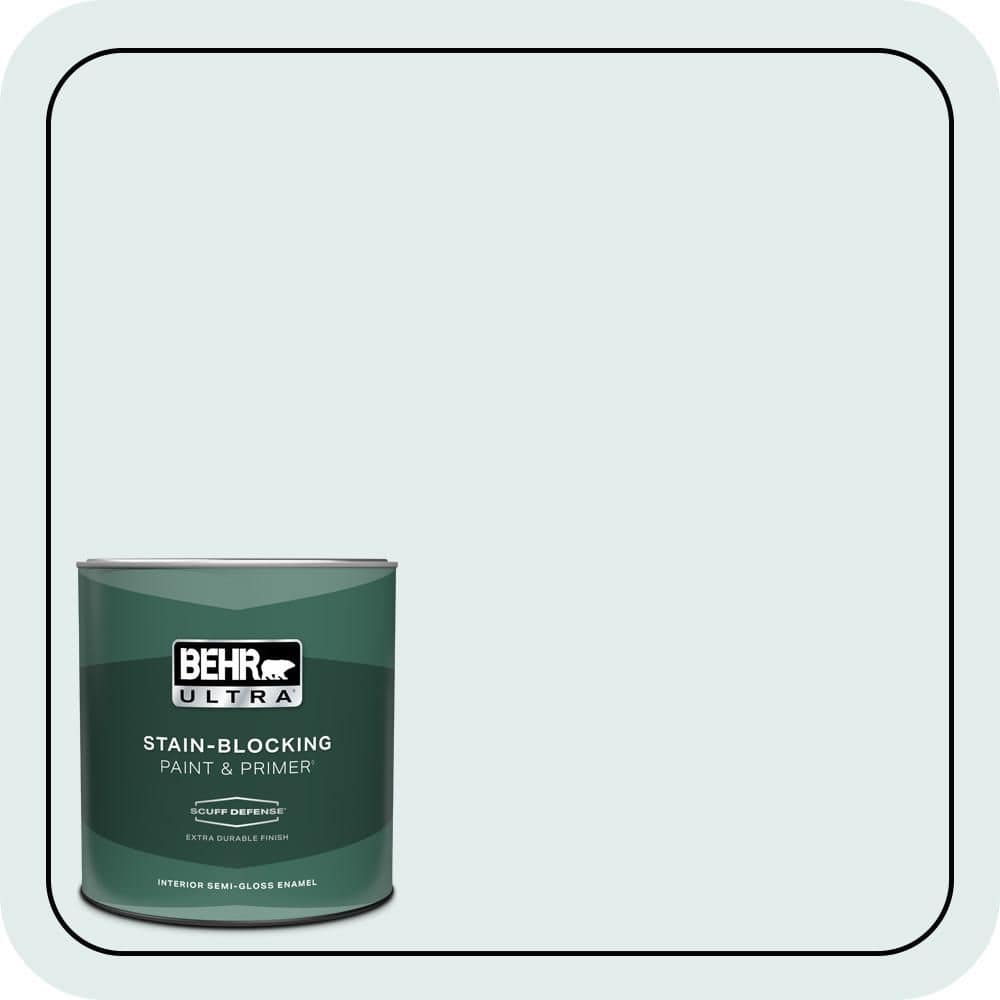BEHR ULTRA 1 qt. #530C-1 Club Soda Extra Durable Semi-Gloss Enamel Interior Paint & Primer