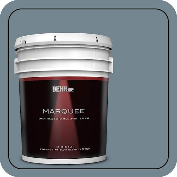 BEHR MARQUEE 5 gal. #N480-5 Adirondack Blue Flat Exterior Paint & Primer (2)