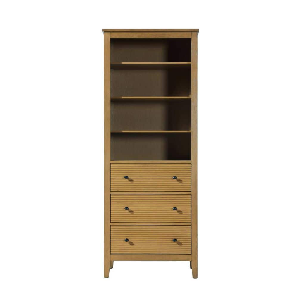 TIMELESS HOME 28 in. W x 18 in. D x 72 in. H Brown Freestanding Linen Cabinet in Honey Teak (1)