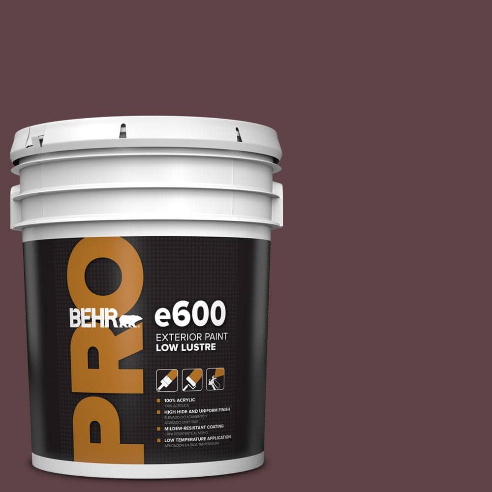 BEHR PRO 5 gal. #110F-7 Deep Garnet Low Luster Exterior Paint