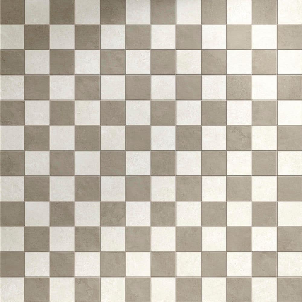 Corso Italia Urban White and Ash Checkerboard 11-3/4 in. x 11-3/4 in. Concrete Look Porcelain Mosaic FloorWall Tile (0.97 sq. ft./Each)
