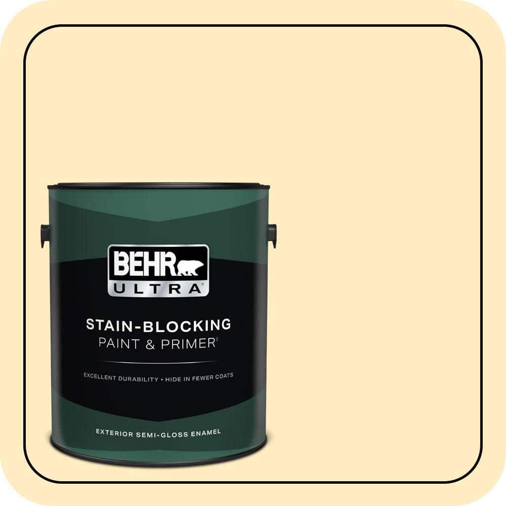 BEHR ULTRA 1 gal. #P260-2 Yogurt Semi-Gloss Enamel Exterior Paint & Primer