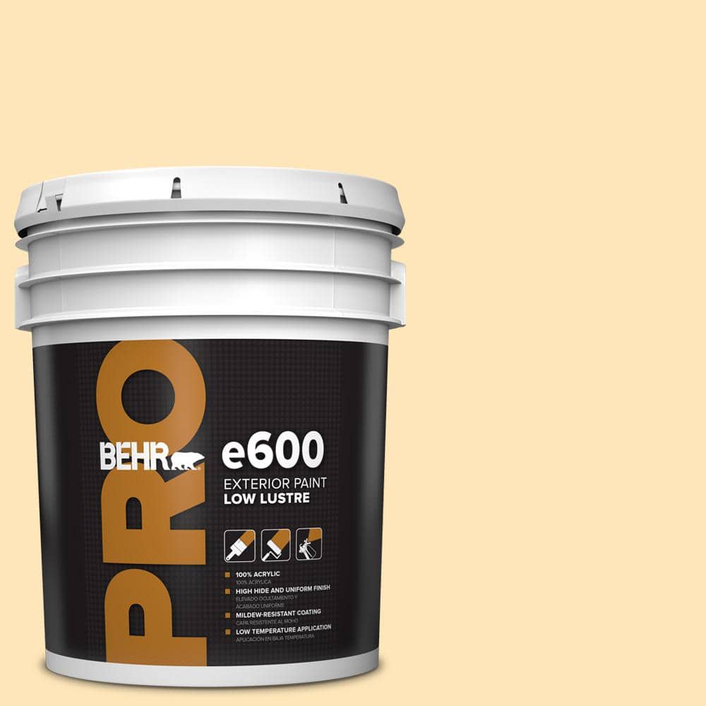 BEHR PRO 5 gal. #BIC-28 Butter Creme Low Luster Exterior Paint