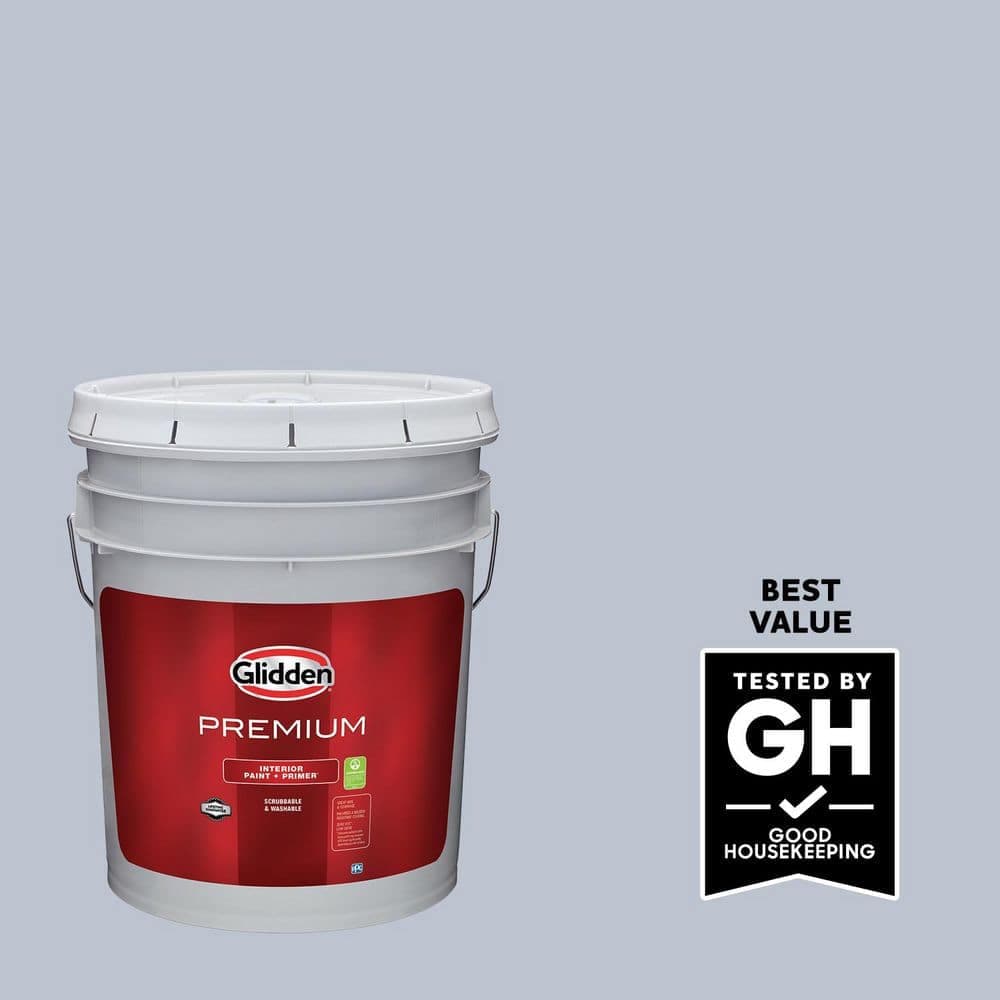 Glidden Premium 5 gal. PPG1041-4 Blue Dolphin Semi-Gloss Interior Latex Paint