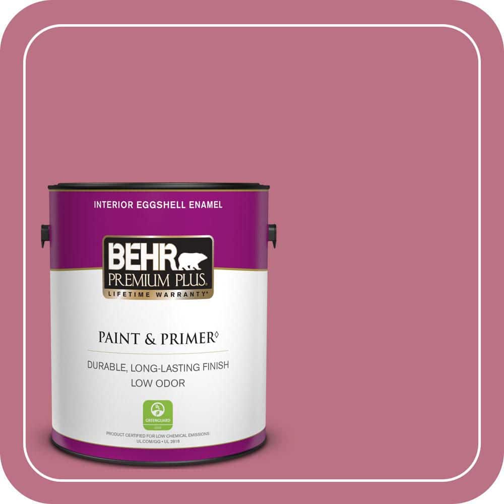 BEHR PREMIUM PLUS 1 gal. #MQ1-08 Smell the Roses Eggshell Enamel Low Odor Interior Paint & Primer