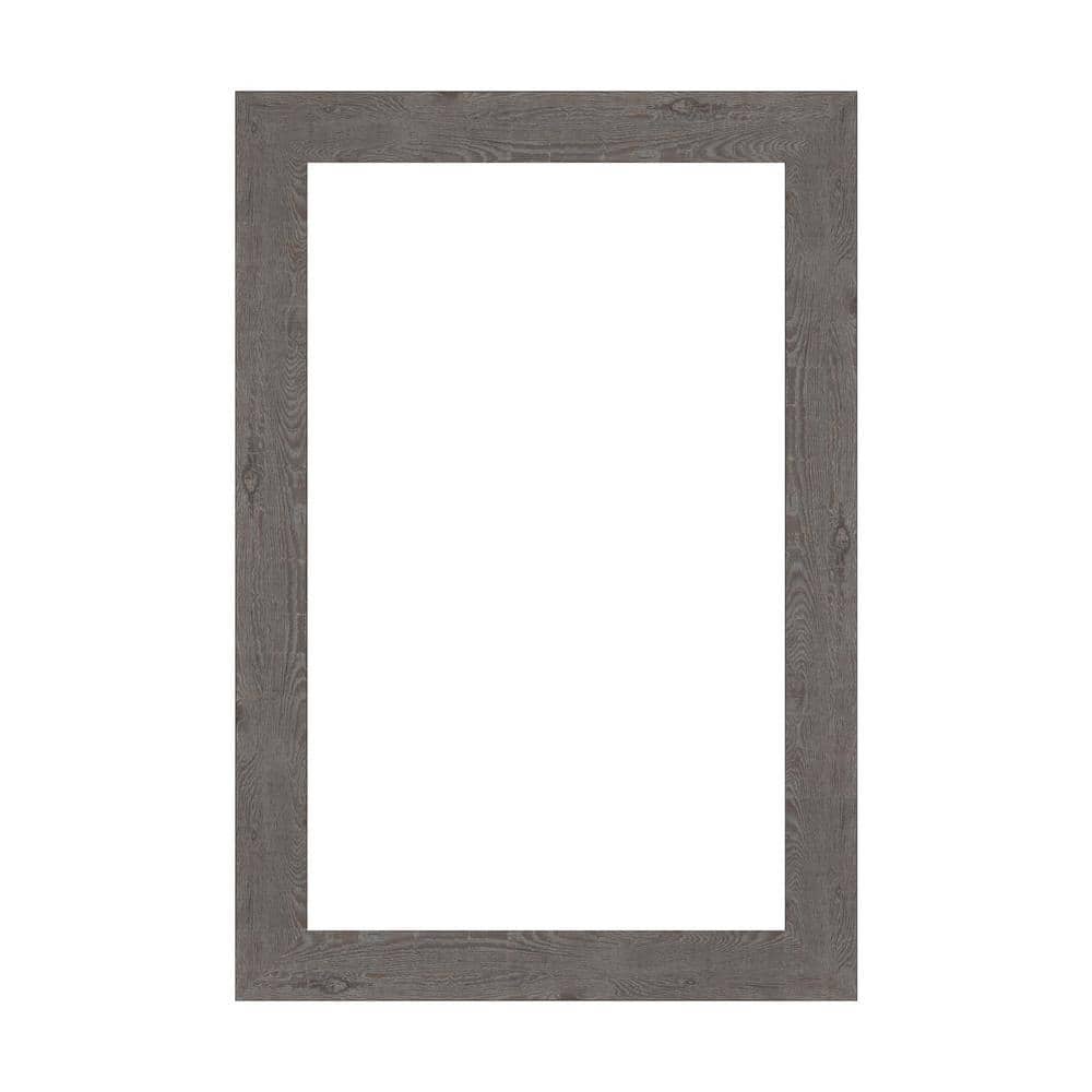 Amanti Art Mirror Makeover Rustic Plank Grey Narrow 17.25 in. W x 25.25 in. H Bathroom Mirror Frame Border Kit-Fits a 16x24 Mirror (1)