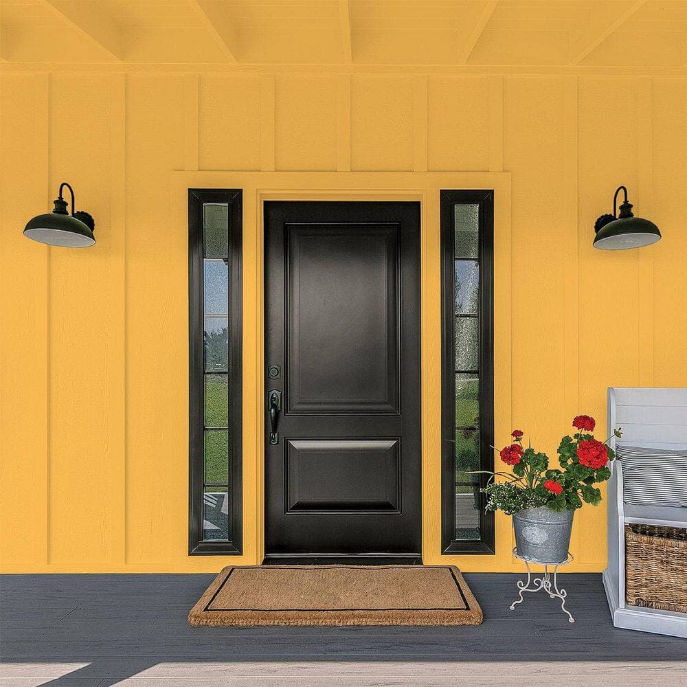 Glidden Essentials 1 gal. PPG1209-6 Brass Mesh Flat/Matte Exterior Paint (4)