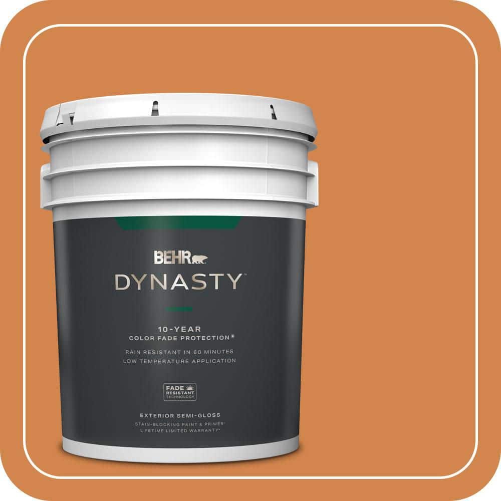 BEHR DYNASTY 5 gal. #PPU3-03 Flaming Torch Semi-Gloss Exterior Stain-Blocking Paint & Primer
