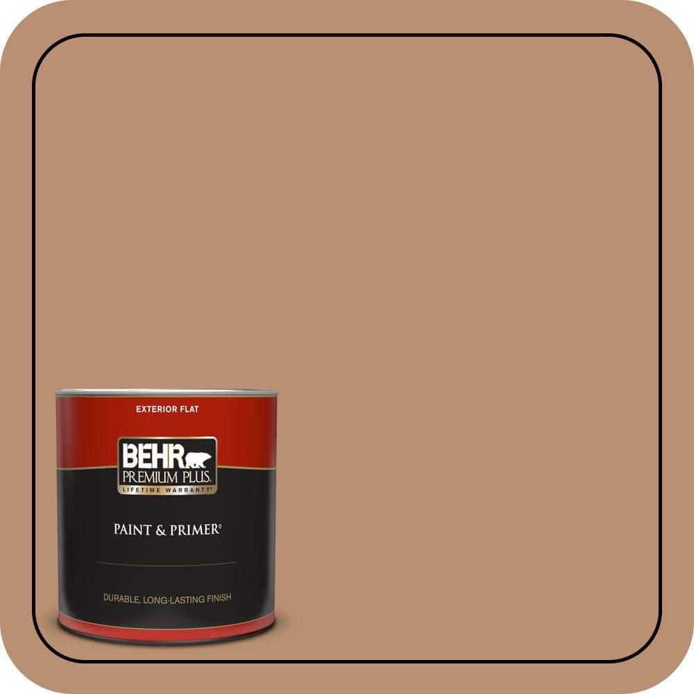 BEHR PREMIUM PLUS 1 qt. #S230-5 Sugar Maple Flat Exterior Paint & Primer