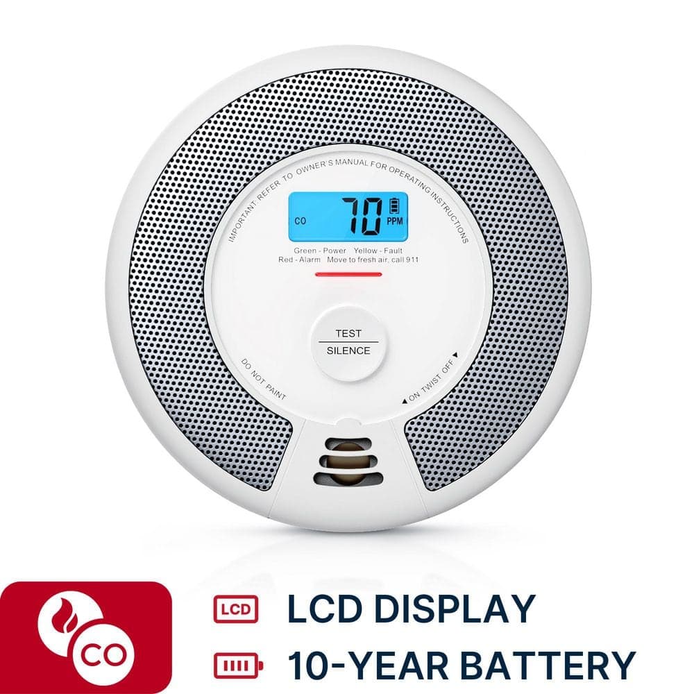 X-SENSE 10-Year Smoke and CO Alarm with LCD Display and LED Light Pack SC07