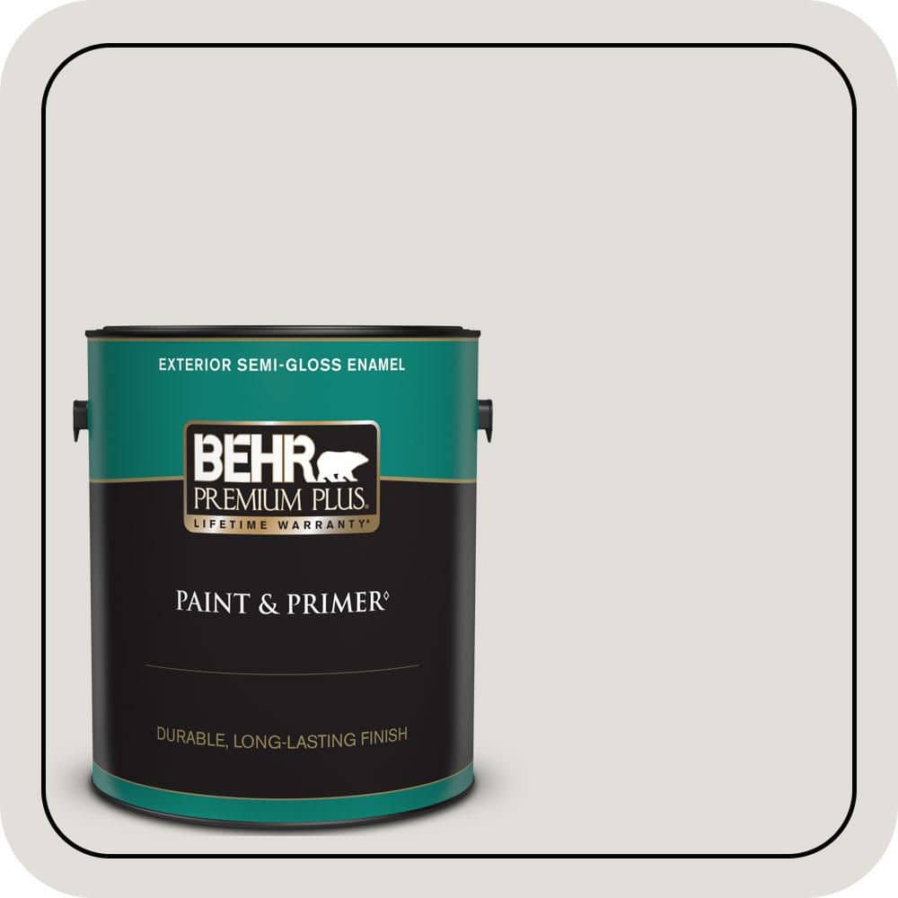 BEHR PREMIUM PLUS 1 gal. #PWN-63 Abalone Shell Semi-Gloss Enamel Exterior Paint & Primer