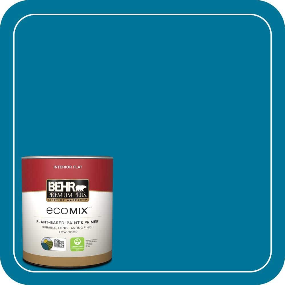 BEHR PREMIUM PLUS 1 qt. #P490-7 Mayan Treasure Flat EcoMix Plant-Based Interior Paint & Primer (1)