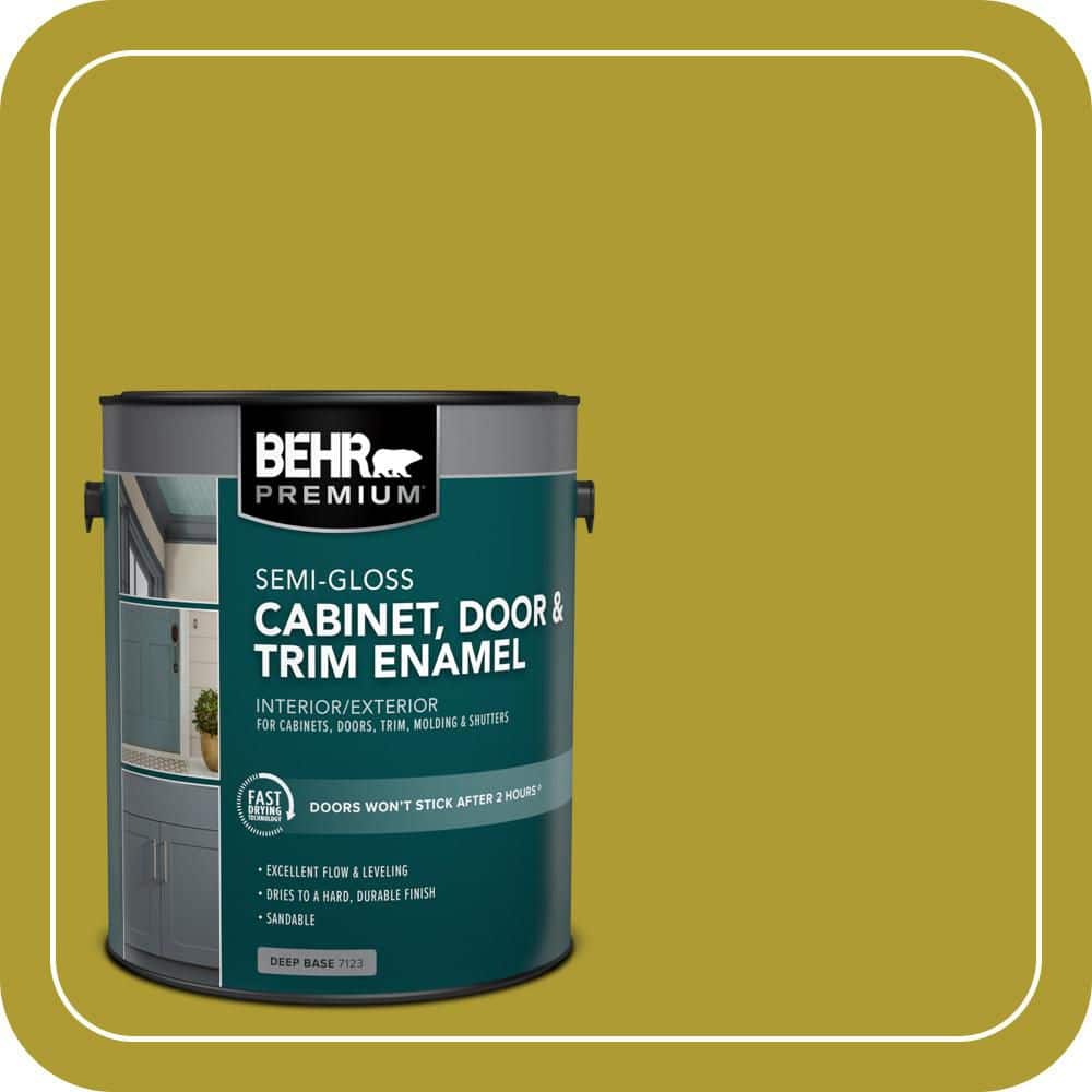 BEHR PREMIUM 1 gal. #P330-7 Luscious Lime Semi-Gloss Enamel Interior/Exterior Cabinet, Door & Trim Paint