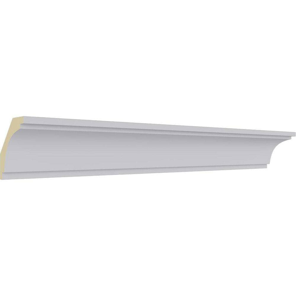 Ekena Millwork 2-3/8 in. H x 2-3/8 in. P x 3-3/8 in. F x 94-1/2 in. L Polyurethane Classic Smooth Crown Moulding 12-Pack (2)