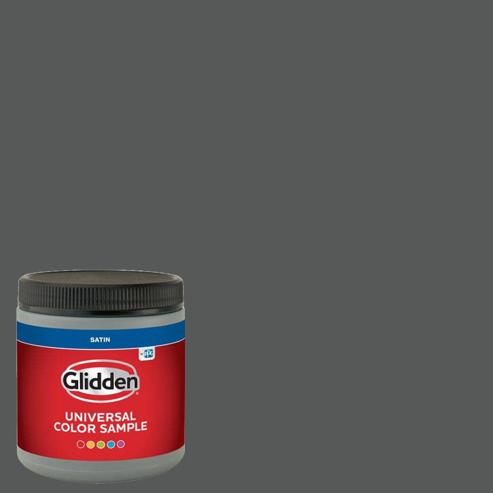 Glidden Premium 8 oz. PPG0997-7 Black Widow Satin Interior Paint Sample (1)
