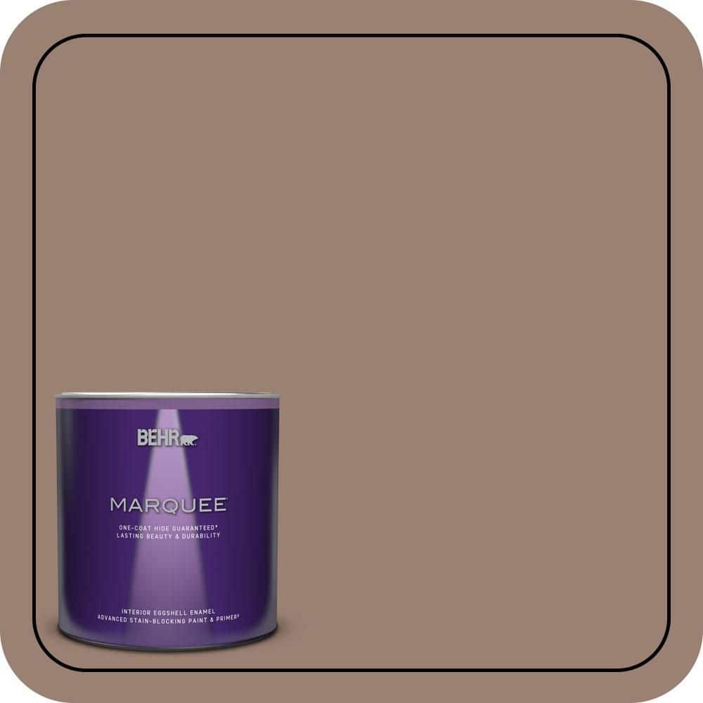 BEHR MARQUEE 1 qt. #N190-5 Frontier Brown One-Coat Hide Eggshell Enamel Interior Paint & Primer