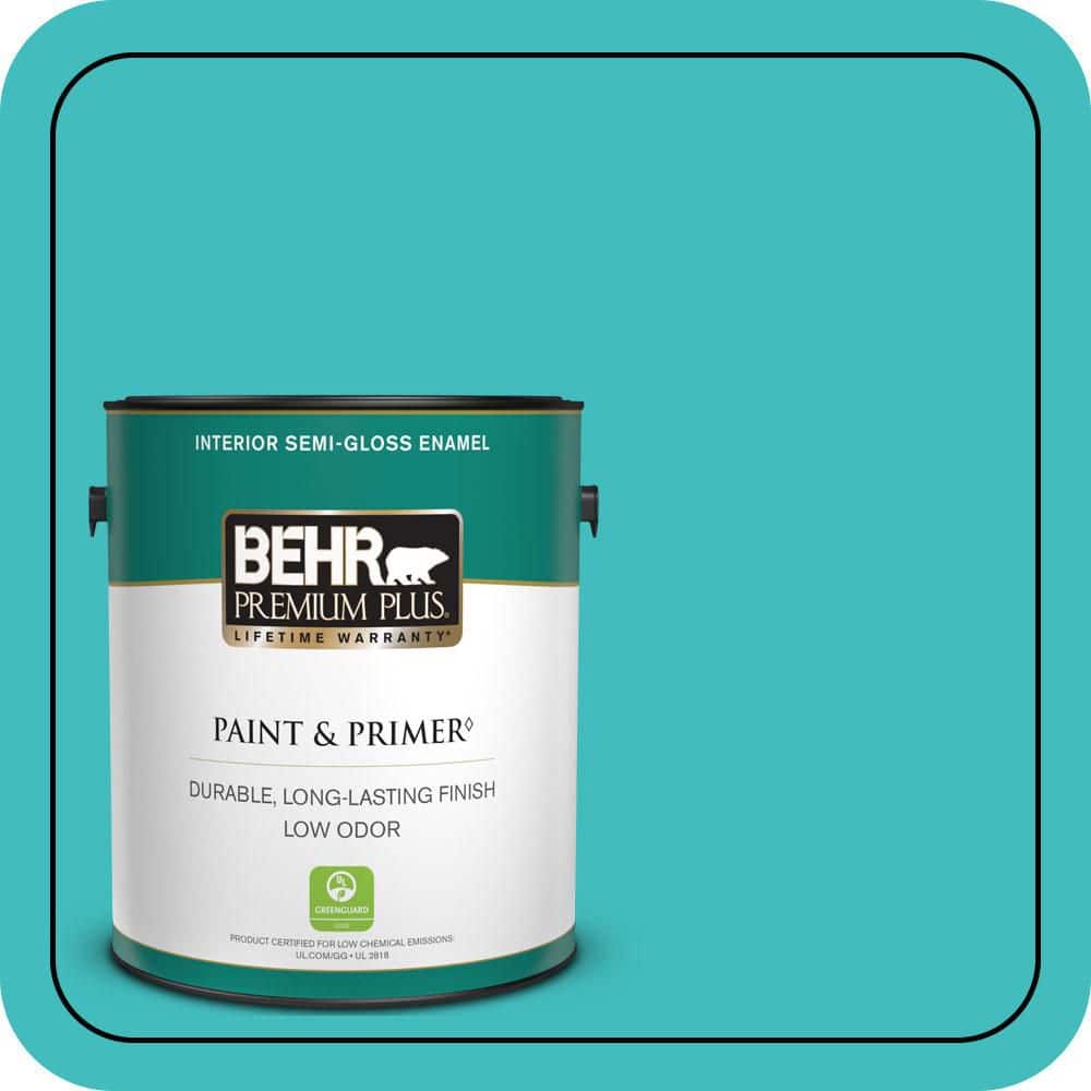BEHR PREMIUM PLUS 1 gal. #P460-4 Lagoon Rock Semi-Gloss Enamel Low Odor Interior Paint & Primer