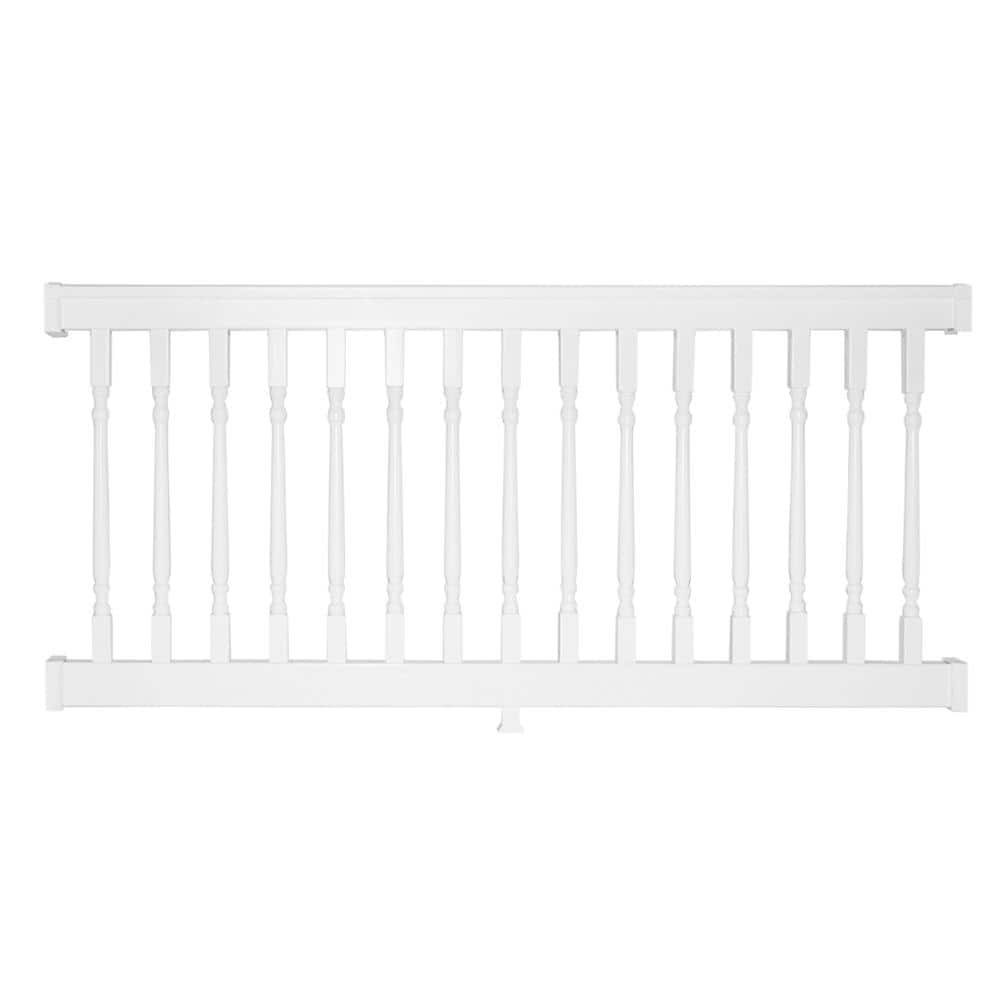 Weatherables Delray 3 ft. H x 8 ft. W Vinyl White Railing Kit with Colonial Spindles (1)