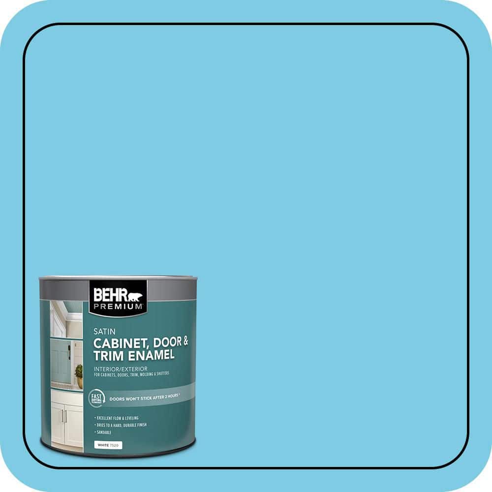BEHR PREMIUM 1 qt. #P490-3 Big Chill Satin Enamel Interior/Exterior Cabinet, Door & Trim Paint (1)