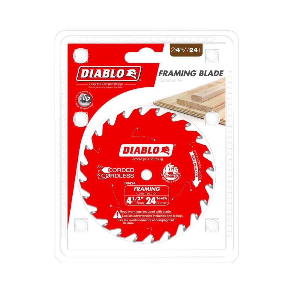 DIABLO 4-1/2in. x 24-Tooth Framing Trim Circular Saw Blade for Wood (4)