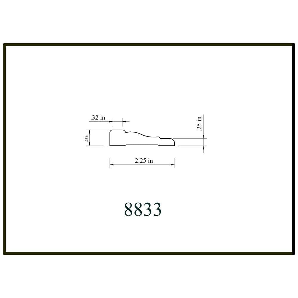 HOUSE OF FARA 8833 5/8 in. x 2-1/4 in. x 84 in. MDF Colonial Casing Moulding (2)