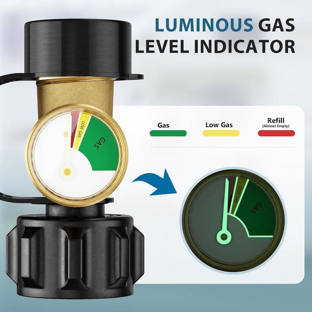 Lukvuzo Universal Propane Tank Gauge Level Indicator for 5-20LB Tanks with QCC1 Connection for RV Camper Grill Stove Heater (2)