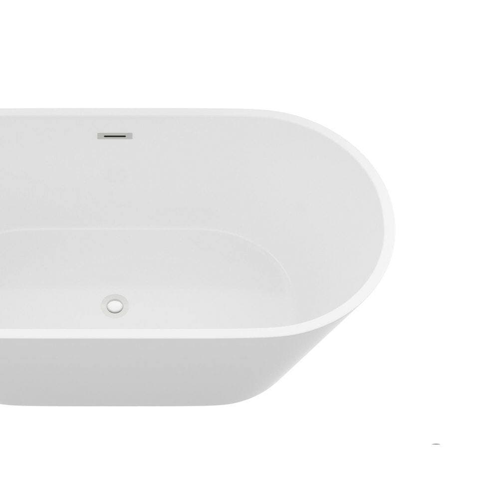 INSTER Freestanding 63 in. x 29.5 in. Soaking Bathtub with Center Drain in Gloss Finish (2)