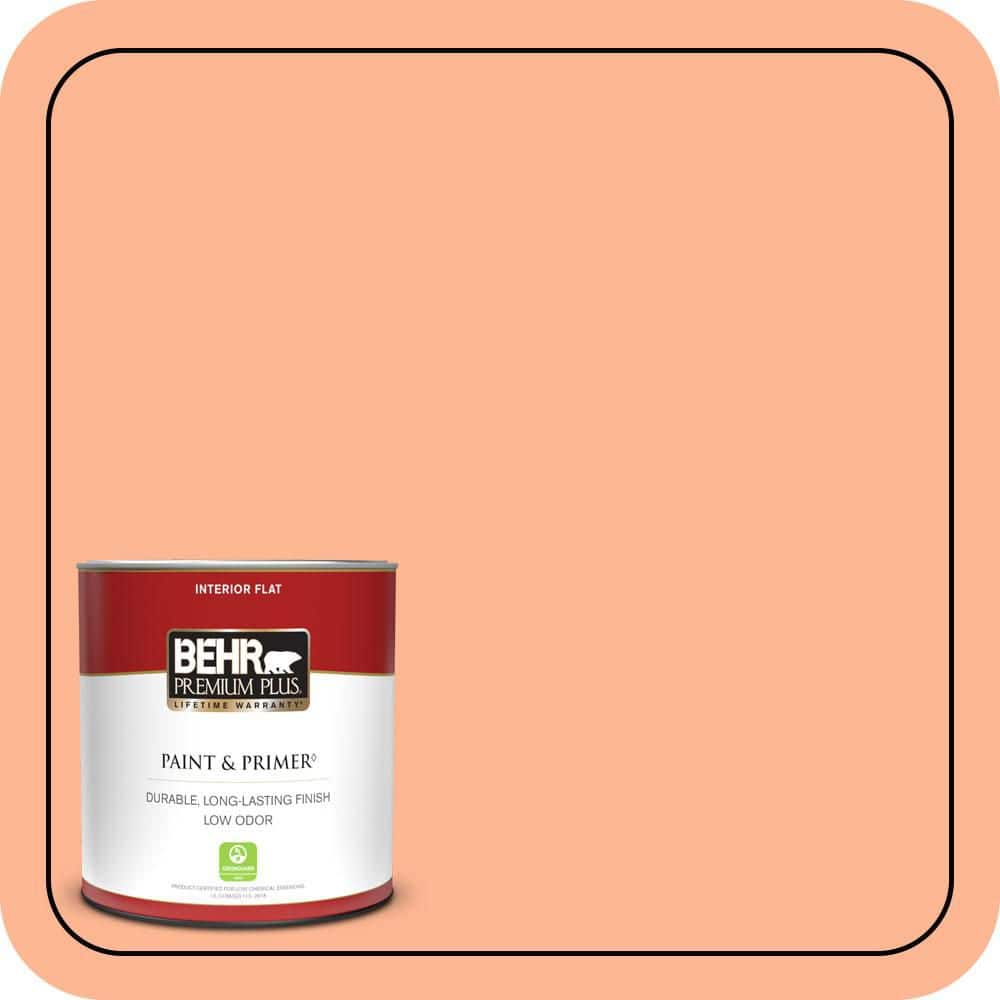 BEHR PREMIUM PLUS 1 qt. #P200-4 Carotene Flat Low Odor Interior Paint & Primer