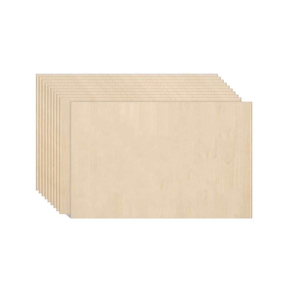 Afoxsos 1/8 in. x 12 in. x 18 in. Basswood Project Panel, Unfinished Wood Sheets for Crafts, Laser Cutting & Engraving, 10-Pack (1)