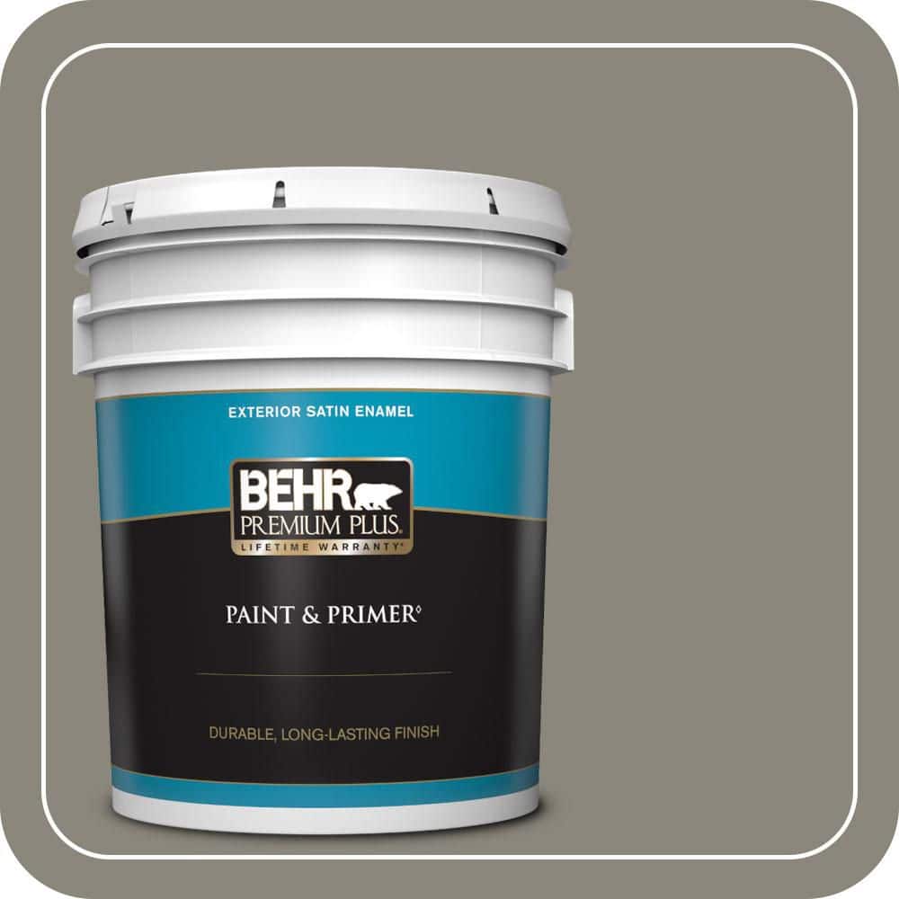 BEHR PREMIUM PLUS 5 gal. #T12-11 Compass Satin Enamel Exterior Paint & Primer