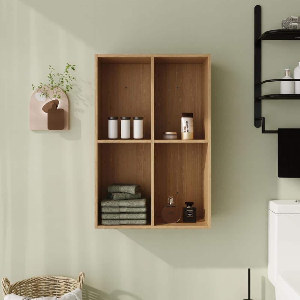 Malwee 24 in. Unassembled Plywood Bathroom Storage Wall Cabinet in Light Oak (1)