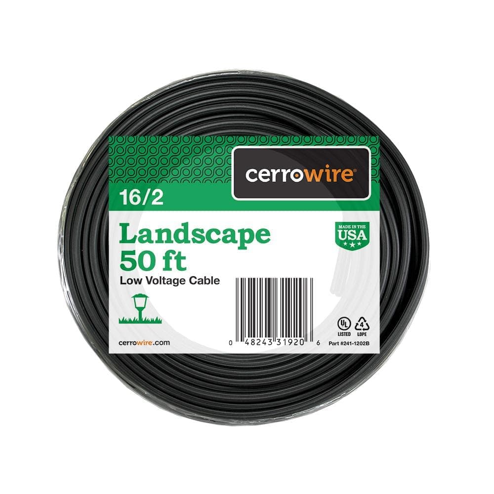 Cerrowire 16/2 Black Stranded Low-Voltage Landscape Lighting Wire