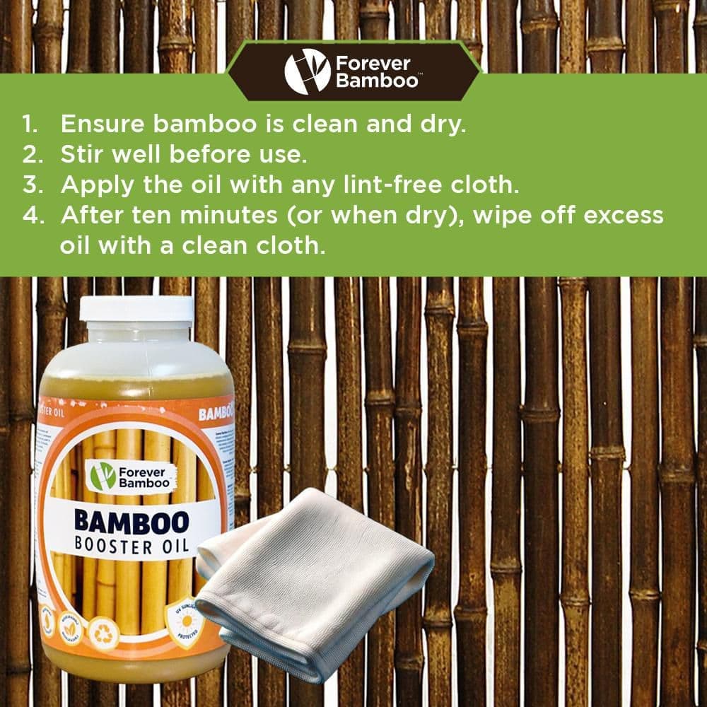 Forever Bamboo Booster Wood Oil Finish Eco-Friendly UV, Water-Resistant Bamboo Fences, Poles, Outdoor Furniture, 32 oz. (3)