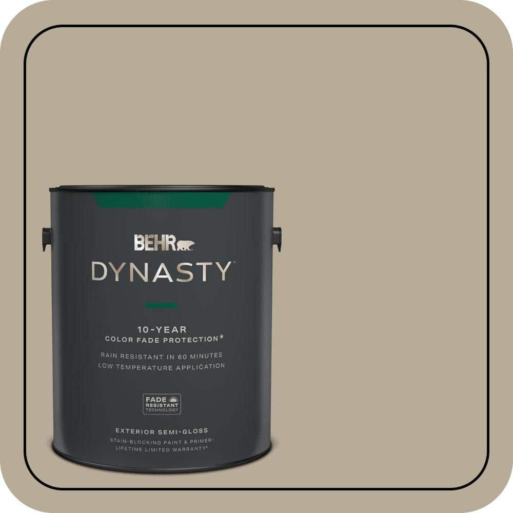BEHR DYNASTY 1 gal. #N310-4 Desert Khaki Semi-Gloss Enamel Exterior Stain-Blocking Paint & Primer