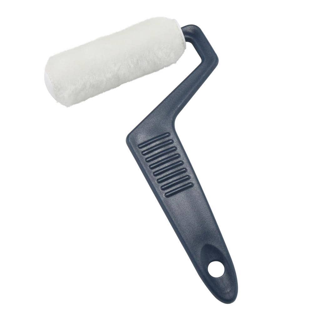 PRIVATE BRAND UNBRANDED Premium 3 in. x 1/4 in. Tiny Trim Shed Resistant White Woven Mini Paint Roller Kit (2)