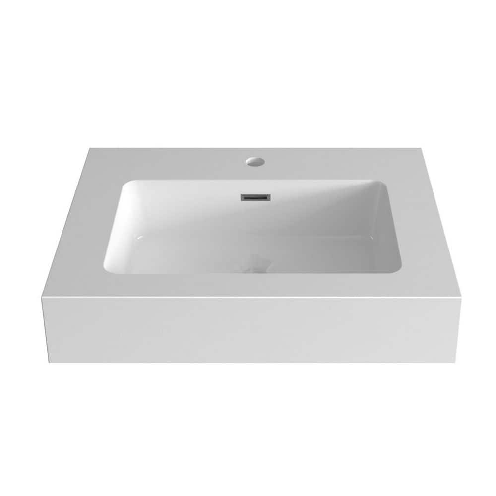 Boyel Living 24 in. W 18.1 in. D Solid Surface Vanity Top with Integrated Basin (Drain and faucet are NOT included) (1)