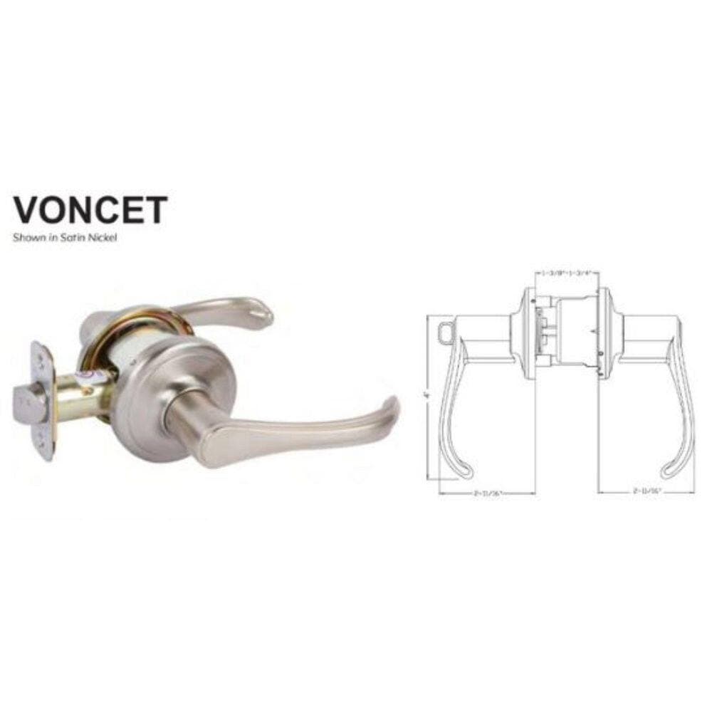 DELANEY HARDWARE Delaney Grade 2 Voncet Dummy Door Lever (Pair) in Satin Nickel (2)