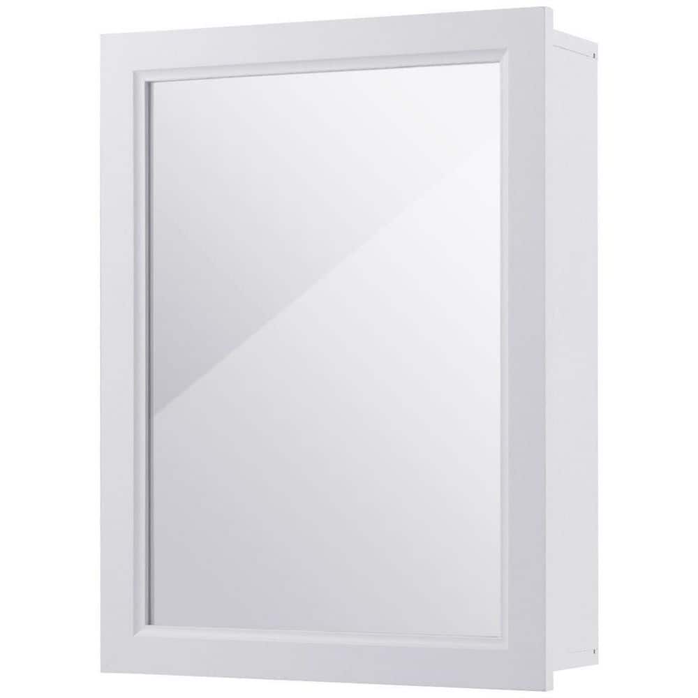 ANGELES HOME 20 in. W x 6 in. D x 26 in. H Bathroom Storage Wall Cabinet in Whitewith Single Door and Adjustable Shelf (1)