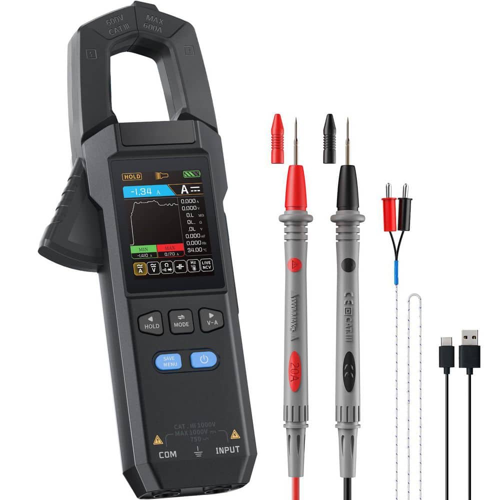 Lukyamzn Digital Clamp Meter Multimeter 9999 Counts TRMS, 600 Amp AC/DC Voltage Current Tester (1)