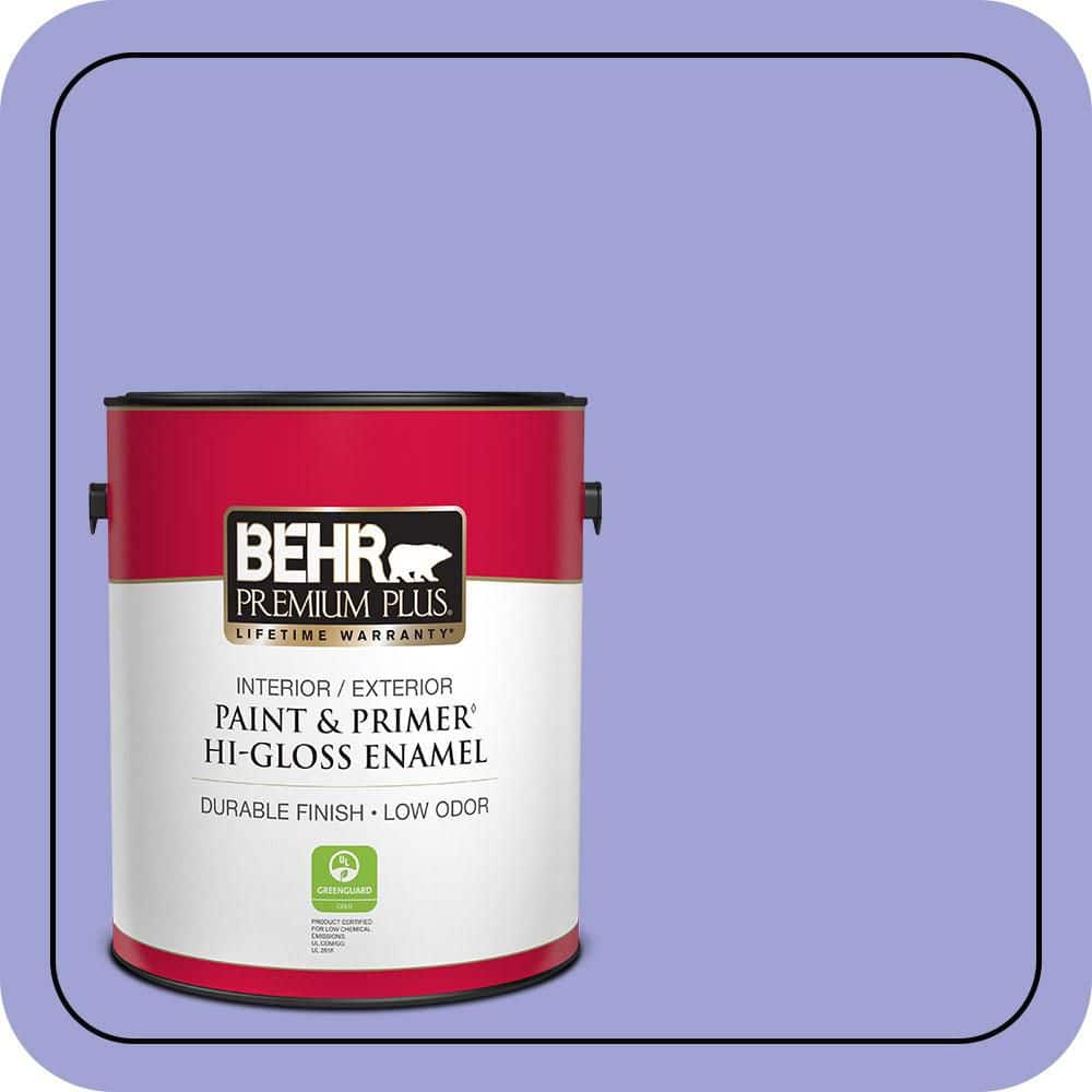BEHR PREMIUM PLUS 1 gal. #P550-4 Water Hyacinth Hi-Gloss Enamel Interior/Exterior Paint & Primer