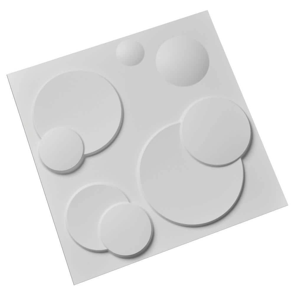 Art3d 19.7 in. x 19.7 in. x 0.1 in. Matt White PVC Decorative 3D Wall Panels for Wall Decoration(12-Pieces) (2)