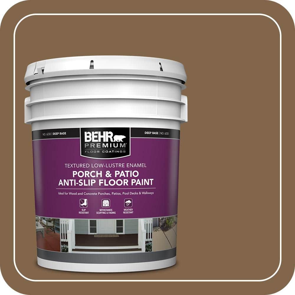 BEHR PREMIUM 5 gal. #SC-109 Wrangler Brown Textured Low-Lustre Enamel Interior/Exterior Porch and Patio Anti-Slip Floor Paint
