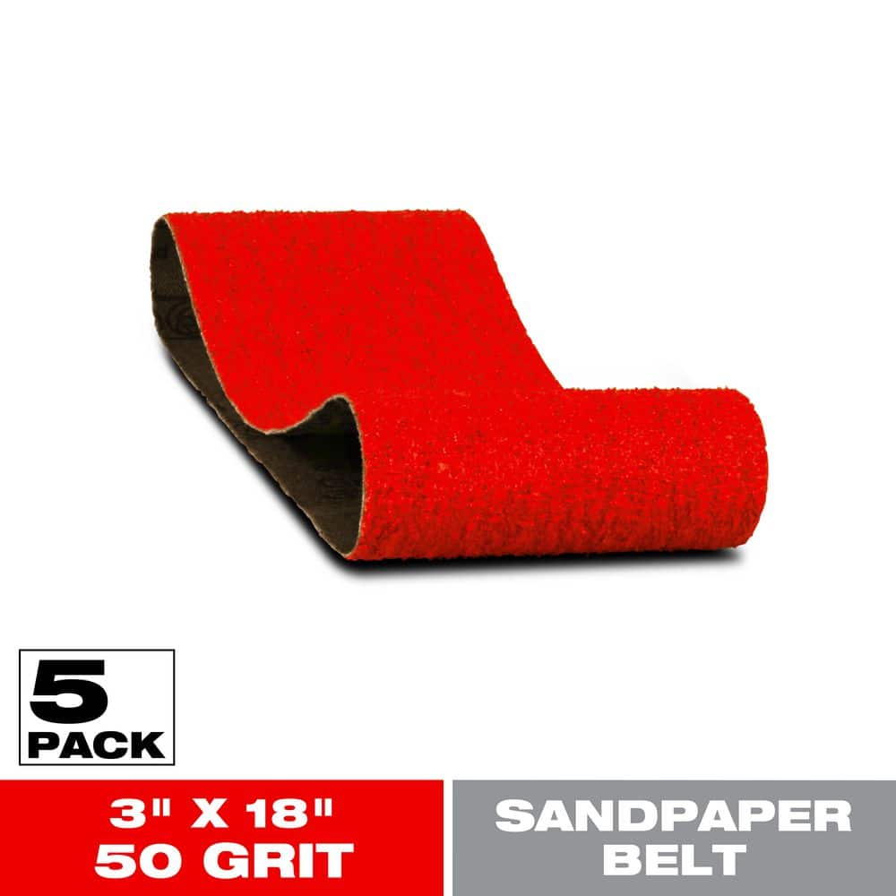 DIABLO 3 in. x 18 in. 50-Grit Sanding Belt (5-Pack)