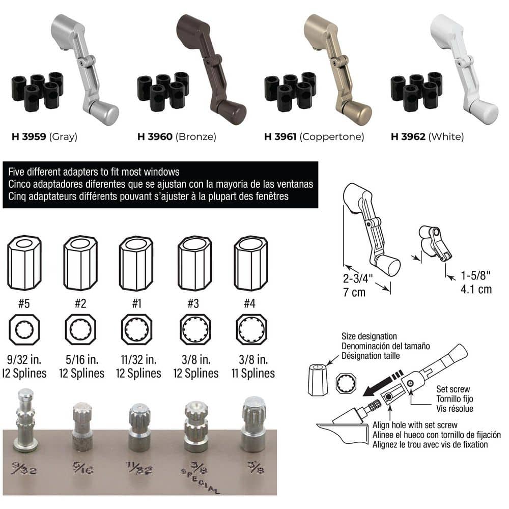 Prime-Line Universal Folding Crank Handle, Fits Most Spindles, Coppertone (3)