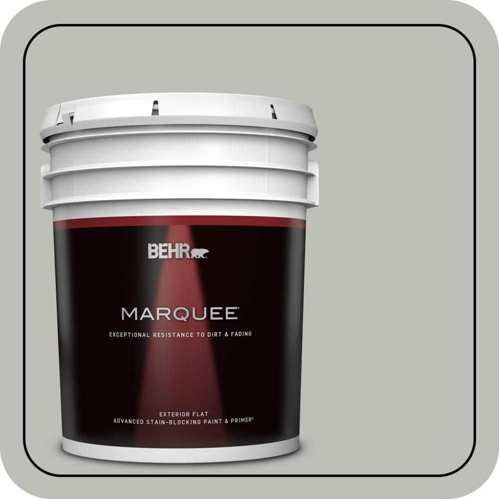 BEHR MARQUEE 5 gal. #PPU24-17 Hailstorm Gray Flat Exterior Paint & Primer